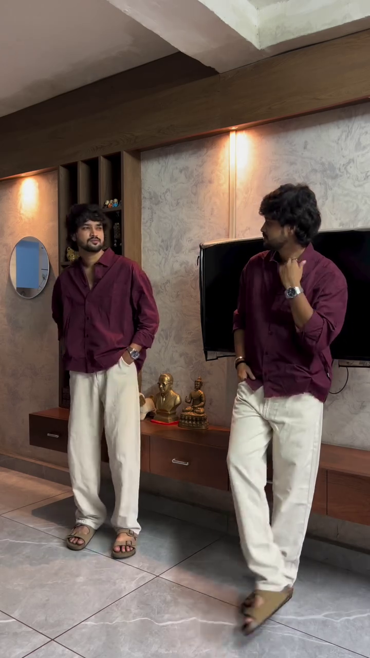 Casual Desi Shirt Look – Rich Tones with Relaxed Everyday Elegance