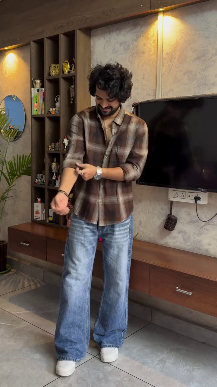 Casual Desi Check Shirt Look – Relaxed Layers with Modern Ease
