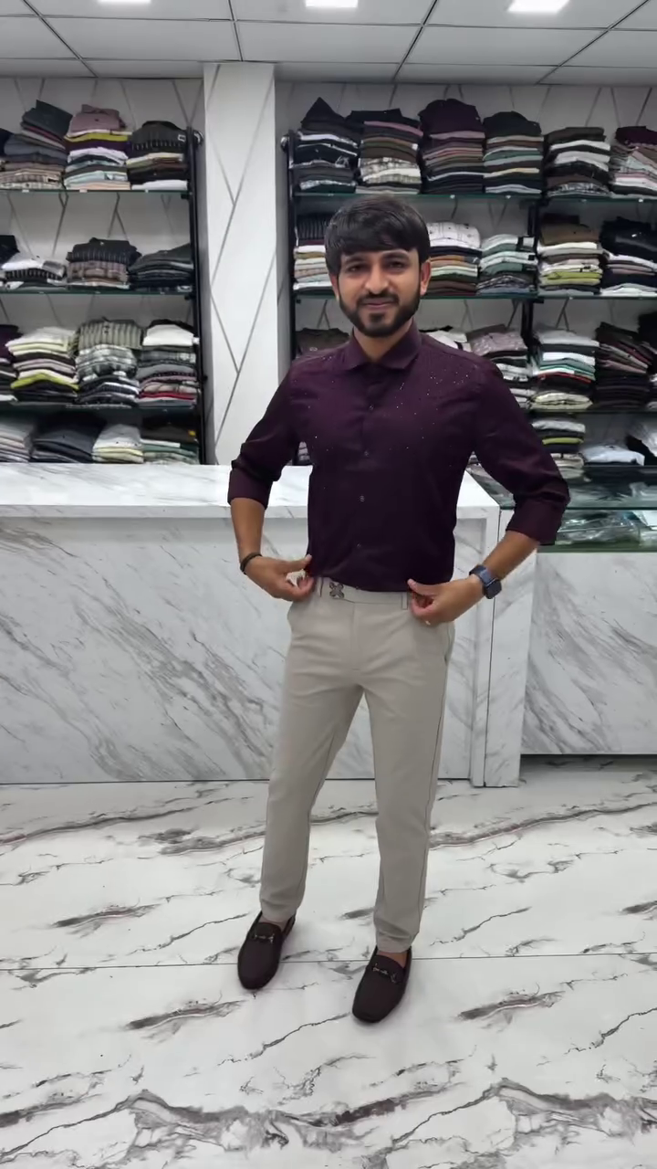 Wine Purple Textured Casual Shirt for Men – Smart Party & Evening Wear