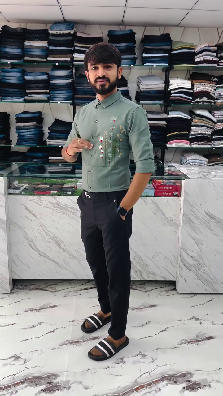 White Embroidered Casual Shirt for Men – Premium Smart Casual Wear