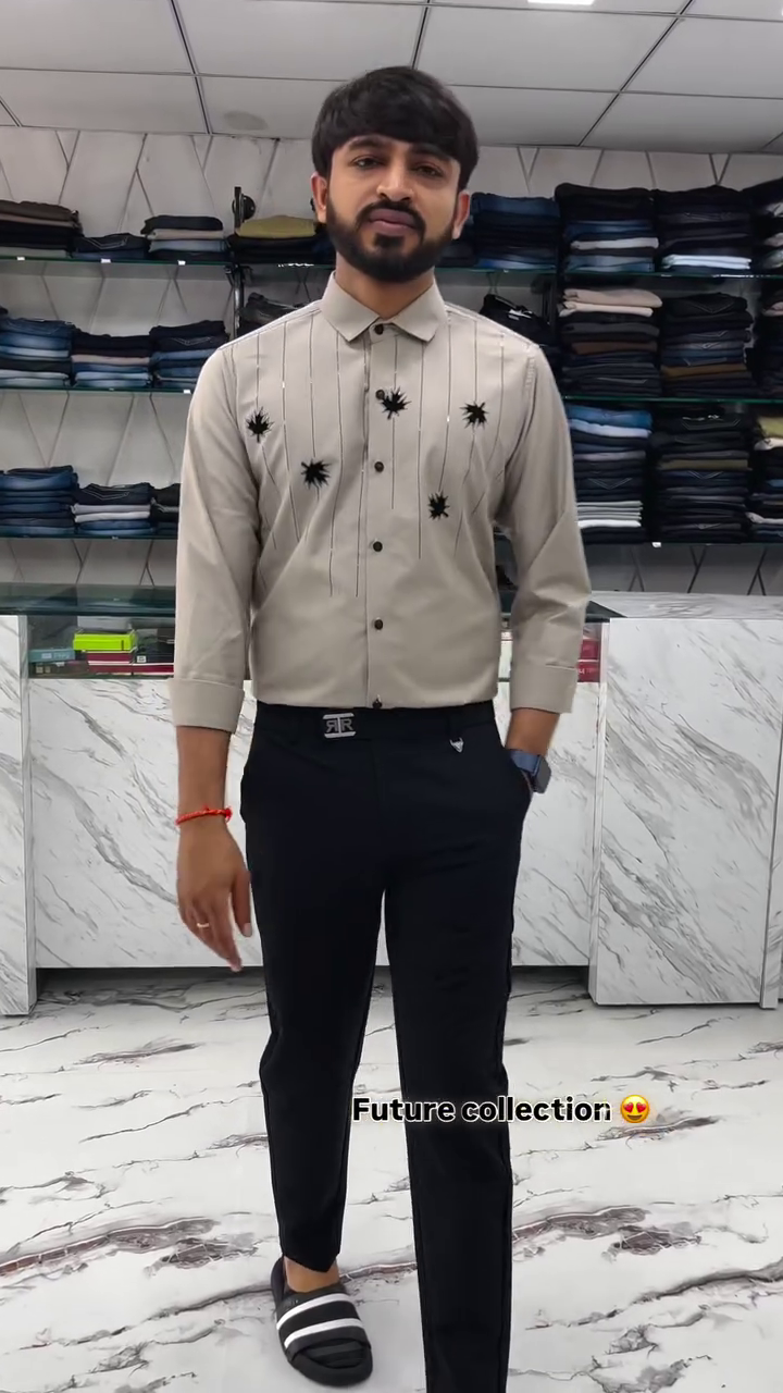 Wine Purple Designer Shirt with Leaf Motif – Premium Future Collection for Men