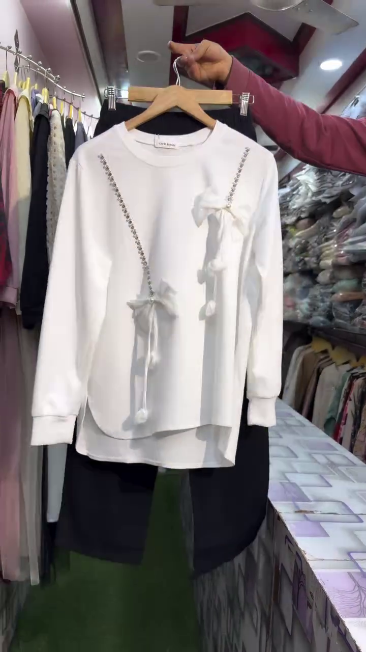 Pink Bow Detail Women Top