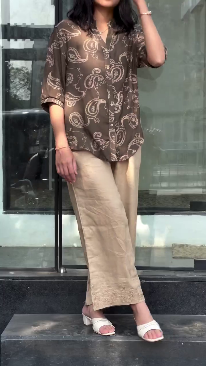 Pastel Pink Paisley Printed Casual Shirt for Women – Everyday Comfort Wear