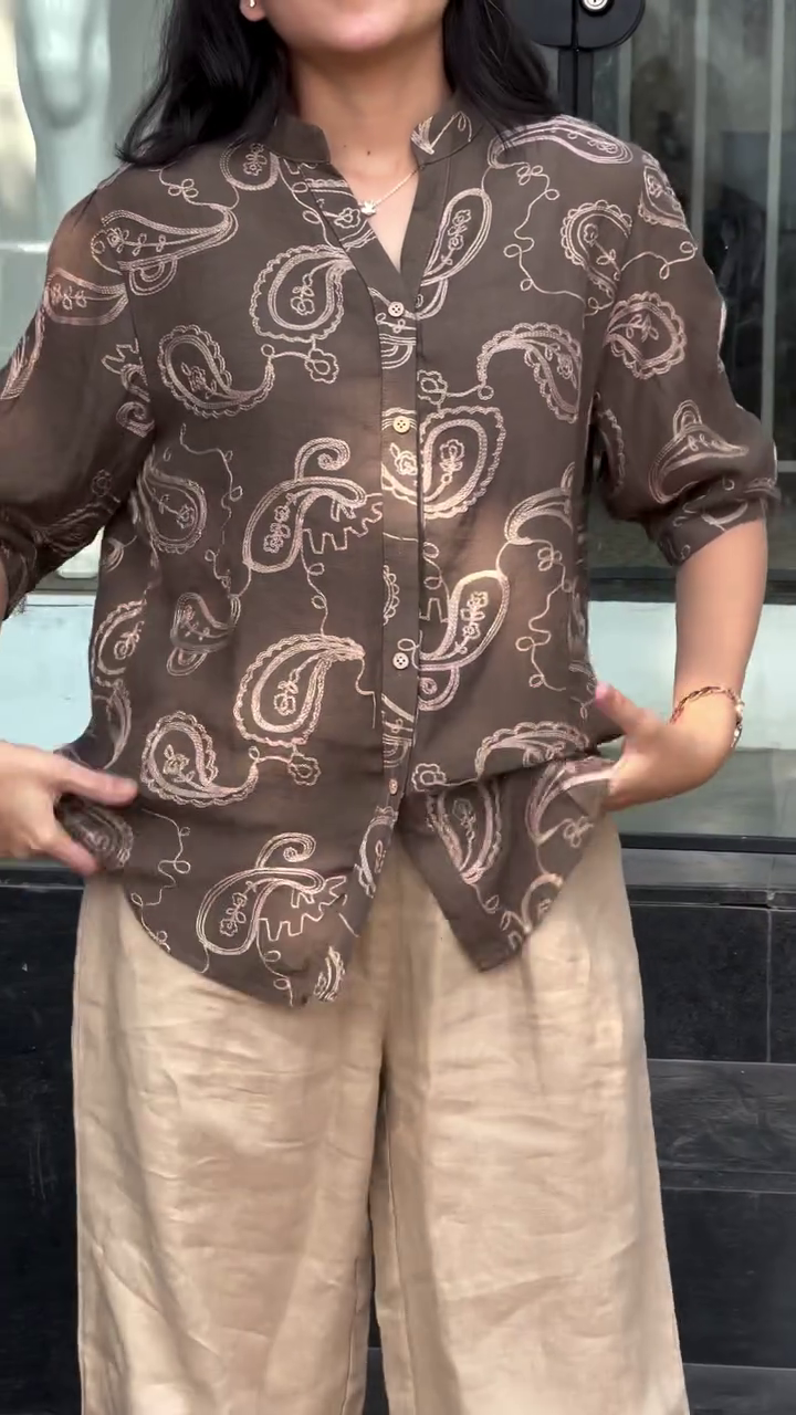 Pastel Pink Paisley Printed Casual Shirt for Women – Everyday Comfort Wear