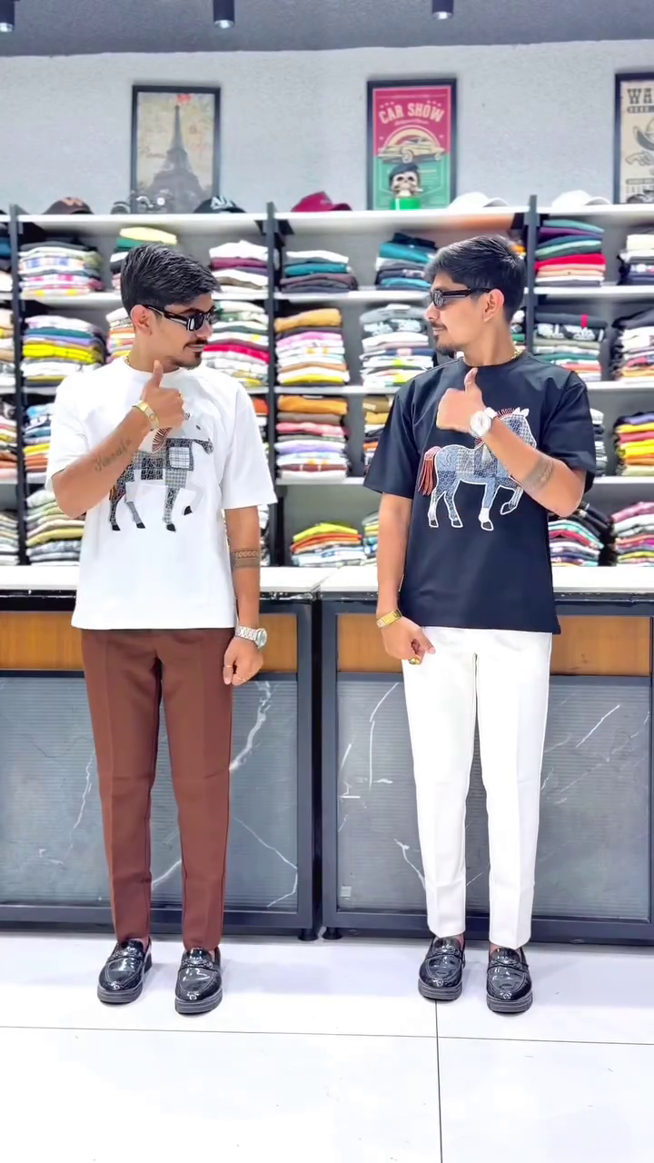 Men’s Graphic Printed Oversized T-Shirt with Slim Fit Trousers – Casual Street wear Look