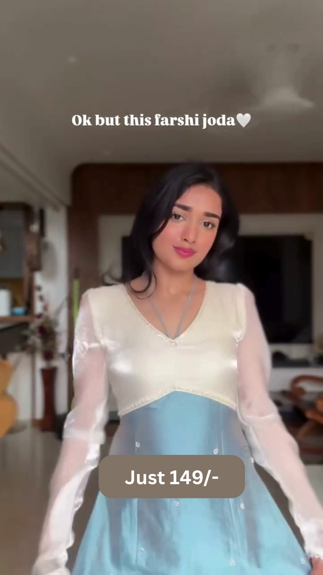 Elegant White & Powder Blue Farshi Joda – Eid & Festive Special Ethnic Wear