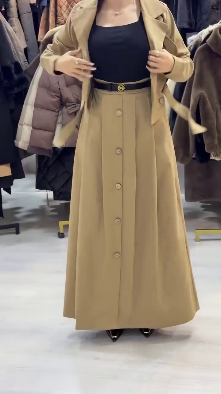 Beige Trench-Style Co-Ord Set