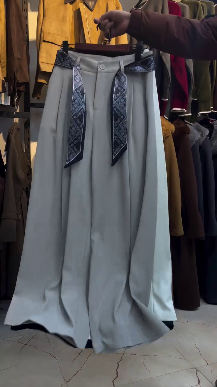 Elegant Sage Wide-Leg Palazzo Pants