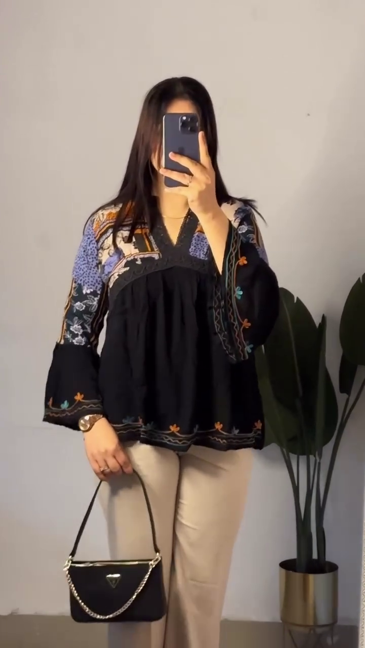 Peach Printed Boho Tunic