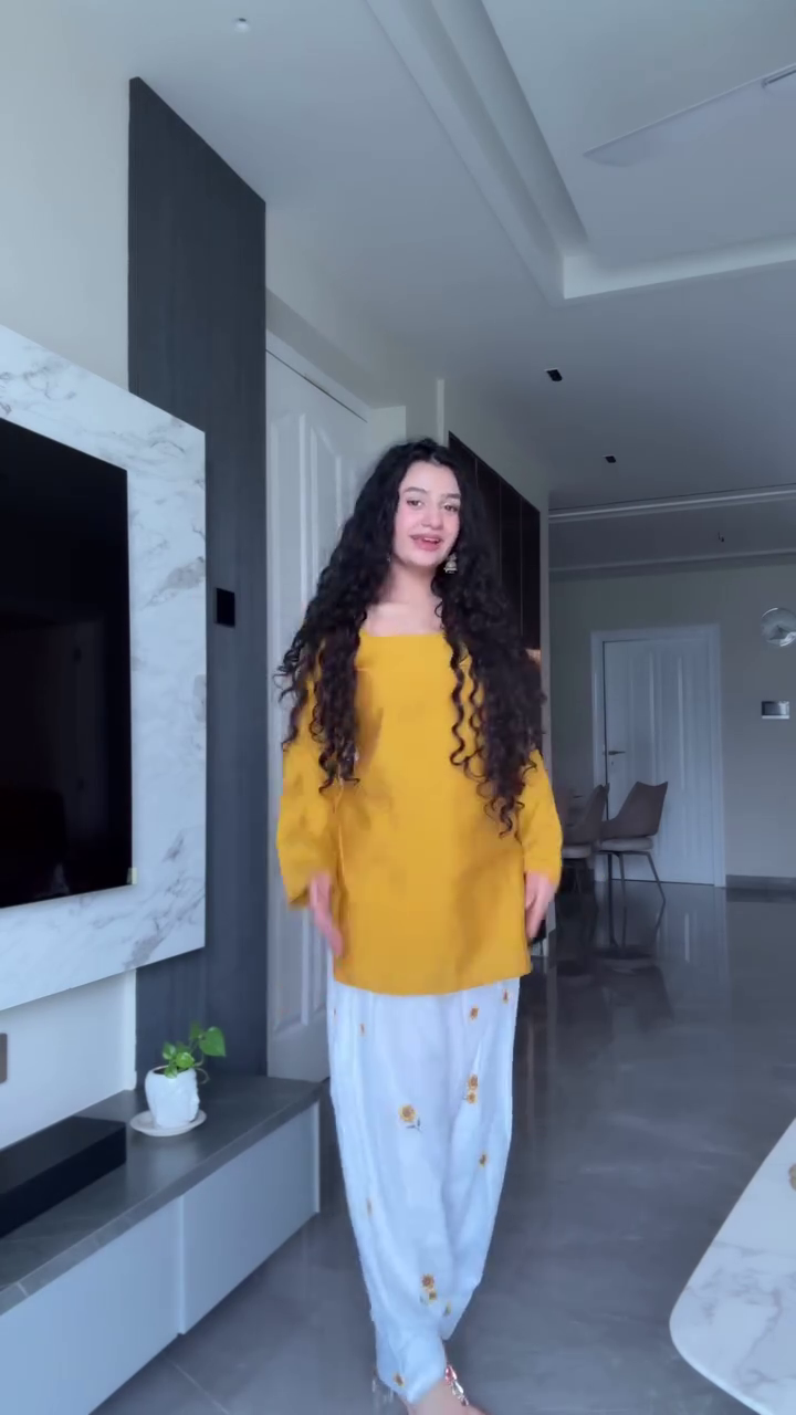 Slate Blue Peplum Top with Printed Palazzos