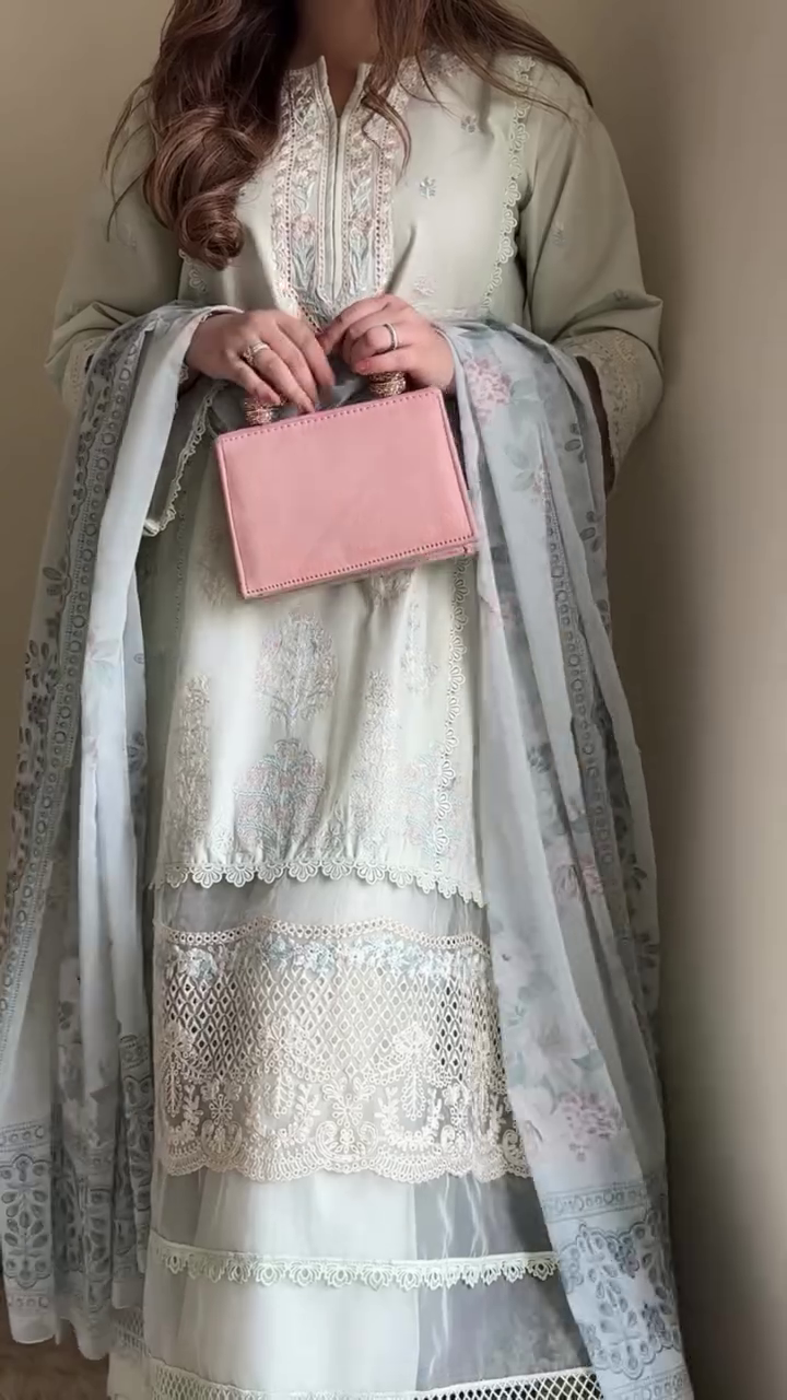 Beige Floral Embroidered Festive Kurta Set with Dupatta