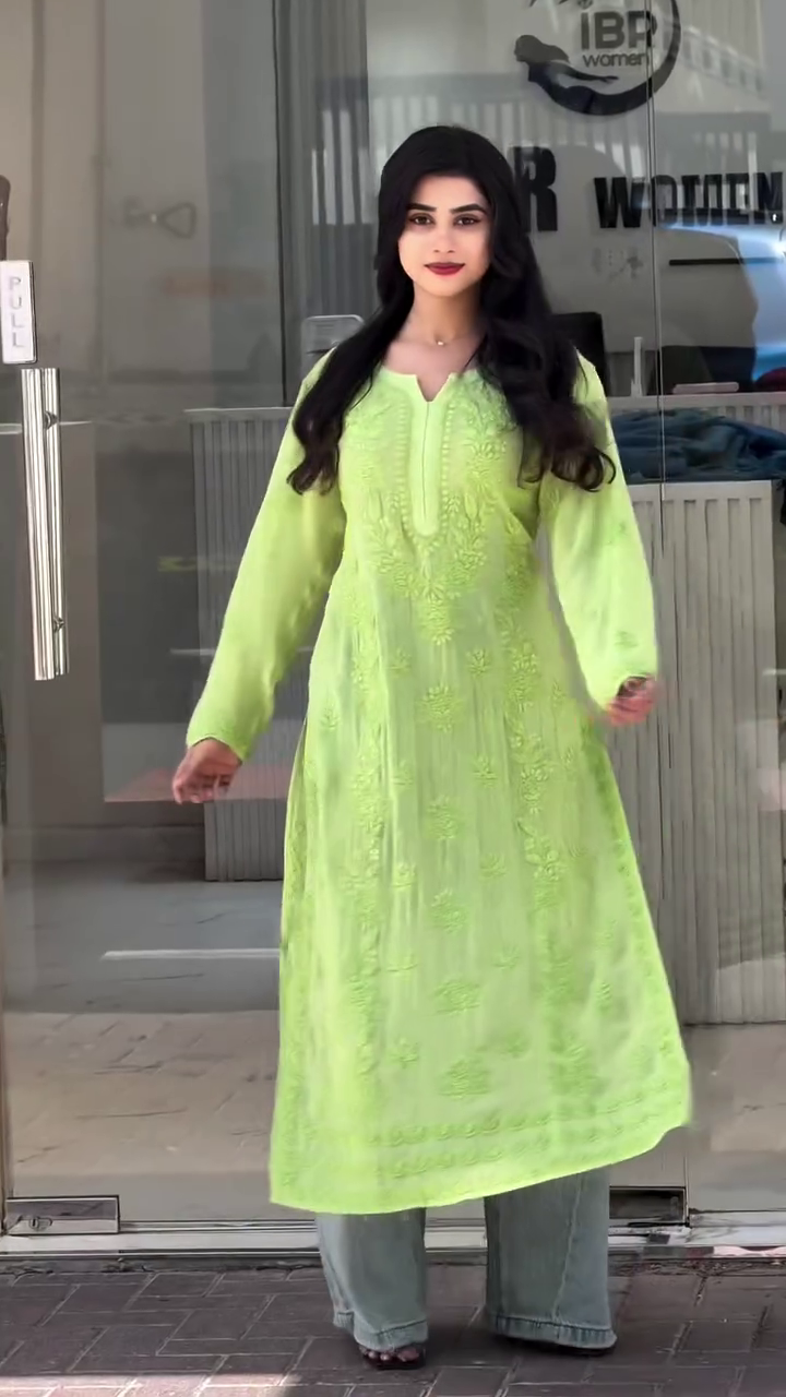 Sunshine Yellow Embroidered Straight Kurti