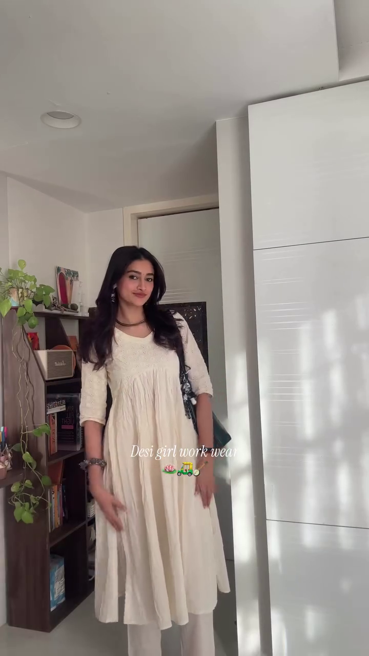 Beige Printed Anarkali Dress with Dupatta