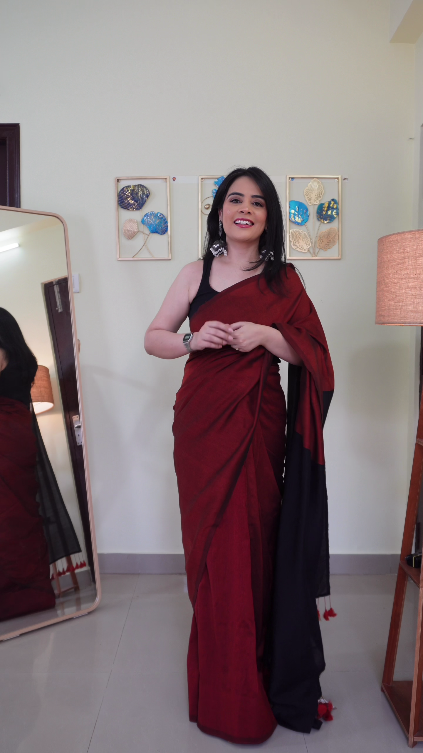 Royal Blue Minimal Dot Saree