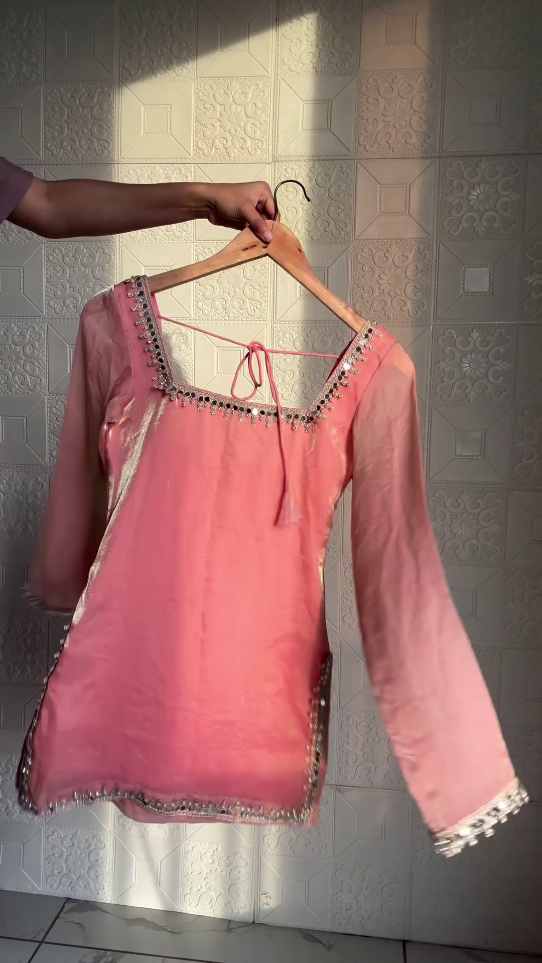 Blush Pink Embellished Kurta Set