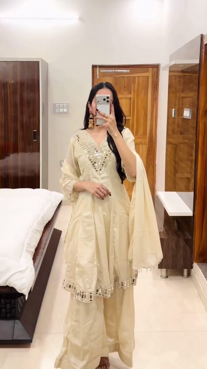 Red Printed Kurta with Palazzo Pants