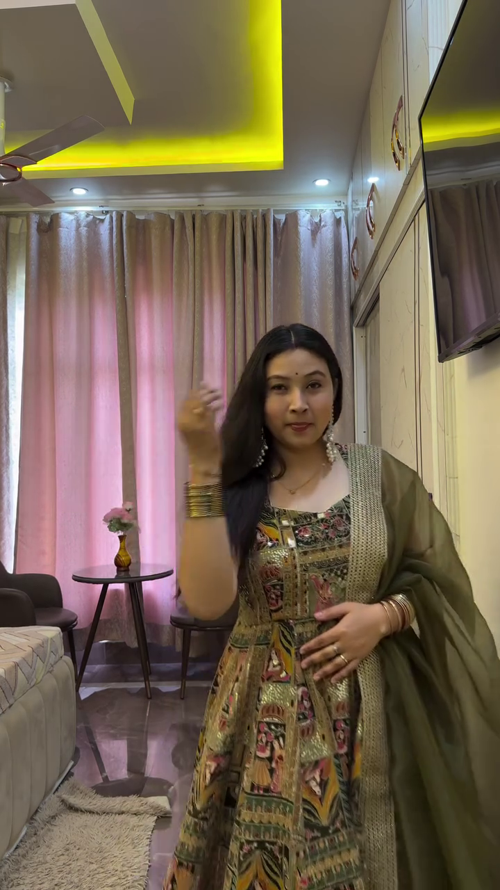 Olive Green Festive Lehenga Set