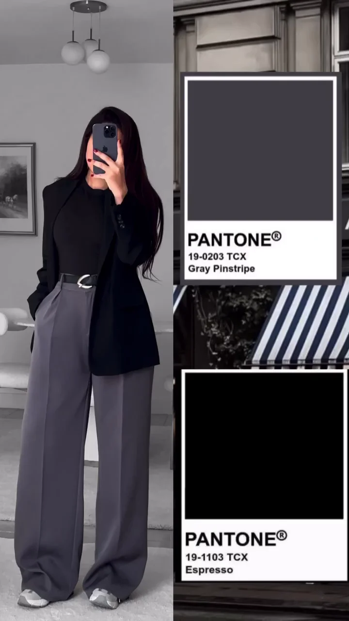 Mocha Brown Shirt with Beige Wide-Leg Pants