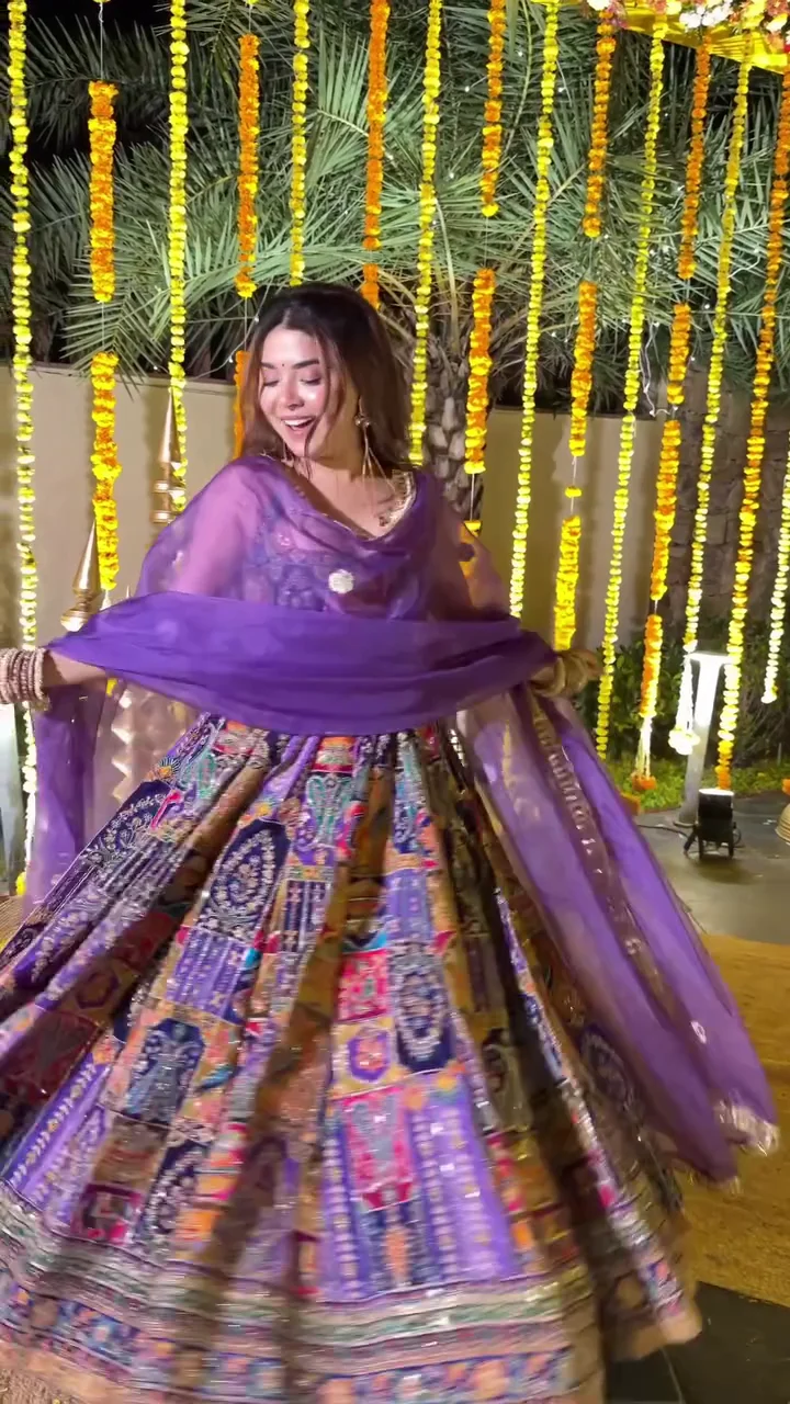 Purple Patchwork Festive Lehenga