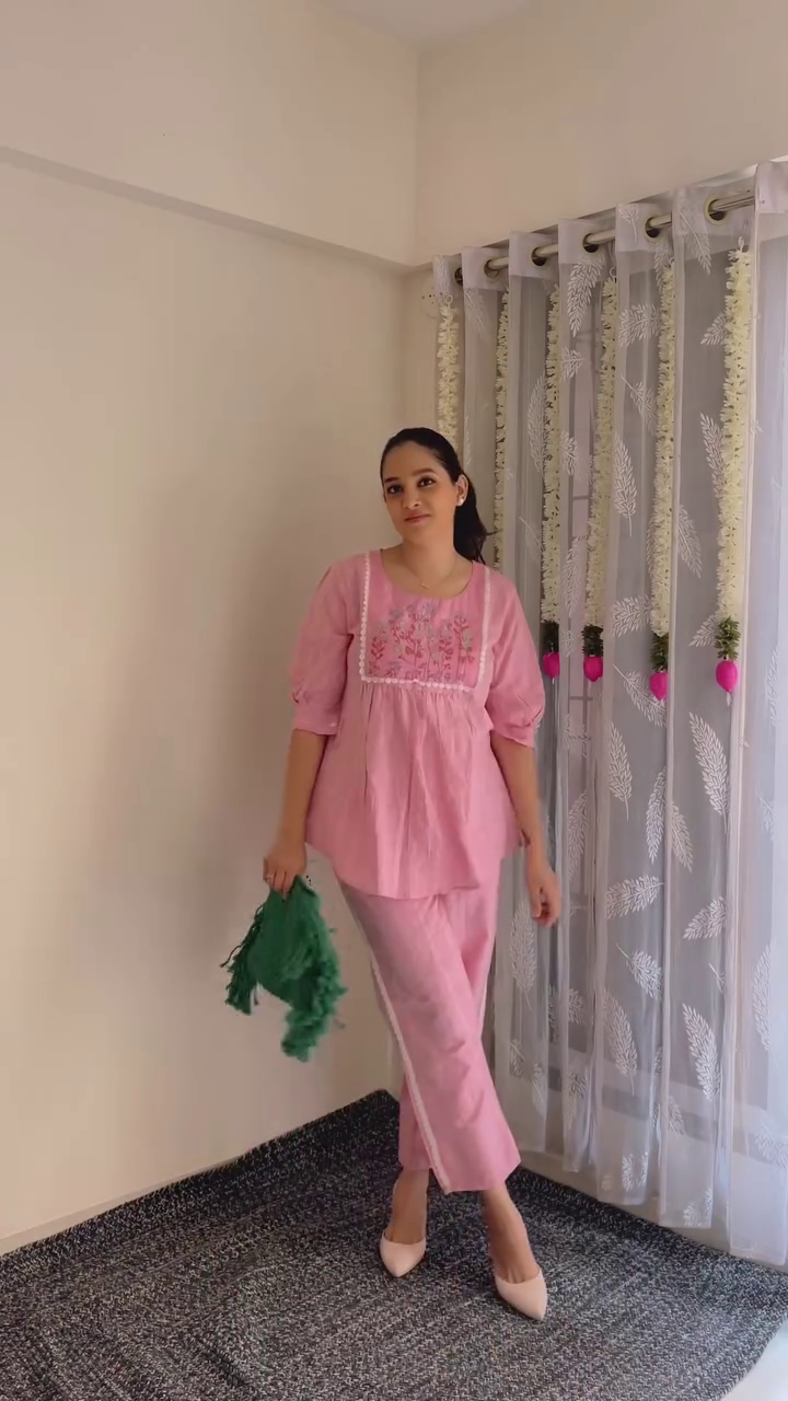 Floral Printed Top with Black Pants