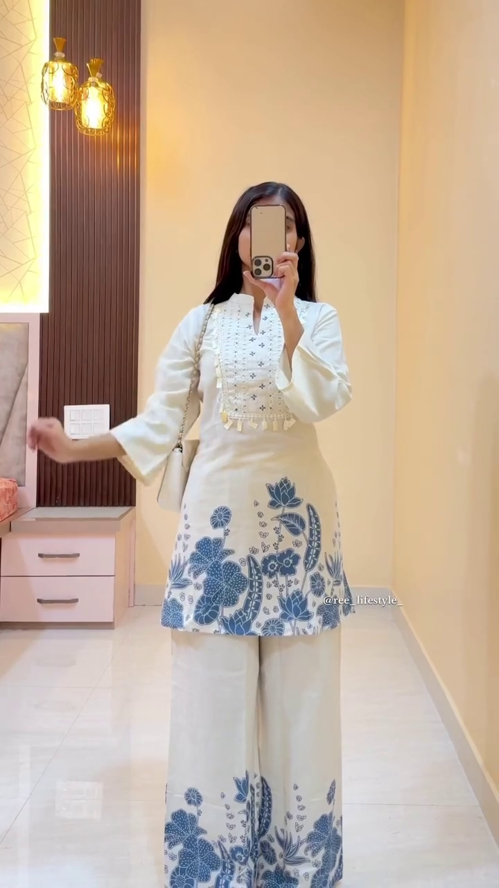 White Printed Co-Ord Set