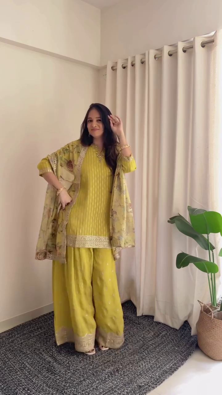 Ivory Mirror Work Kurta Set