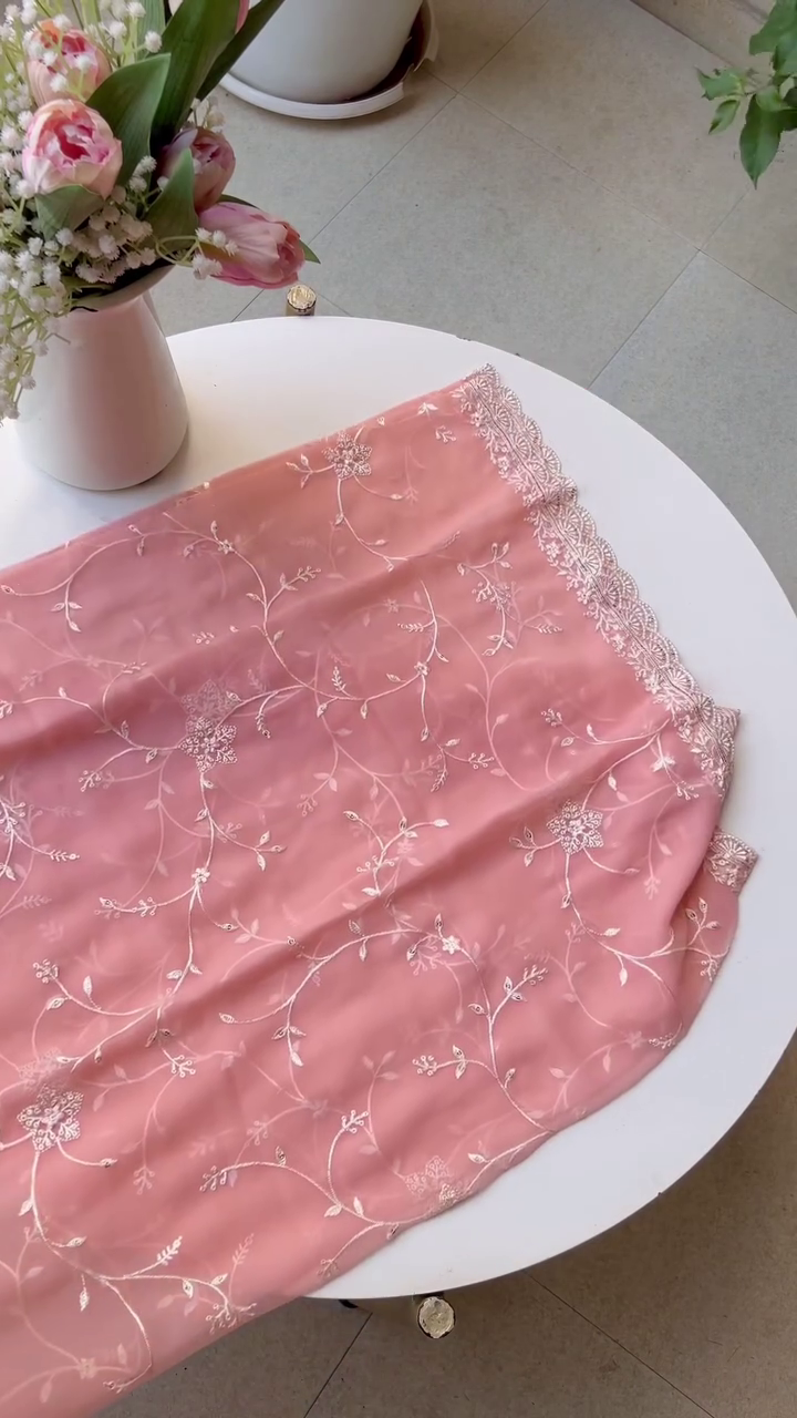 Pastel Pink Chiffon Set