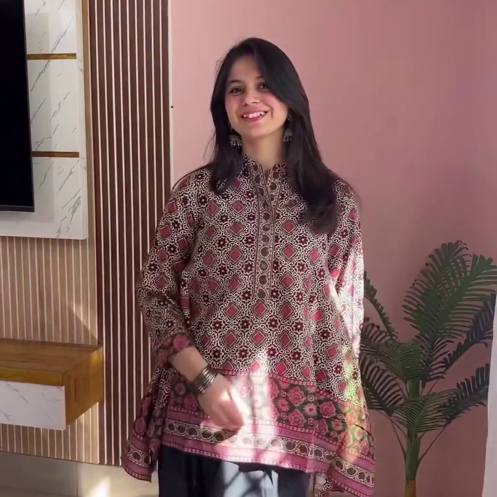 Emerald Printed Peplum Top