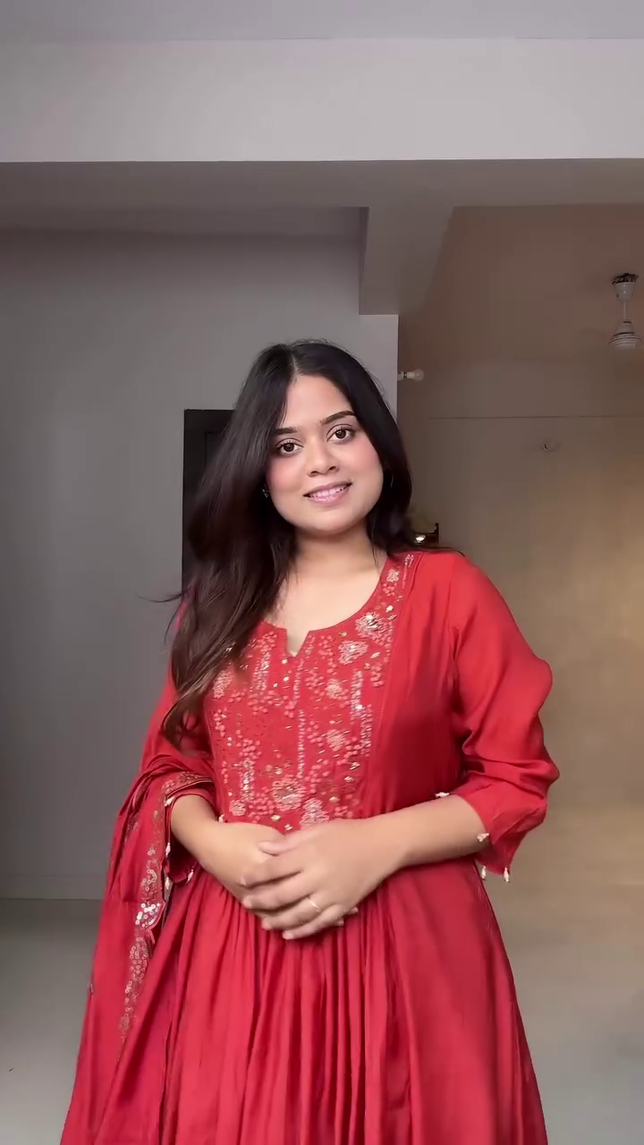 Scarlet Flared Anarkali Suit