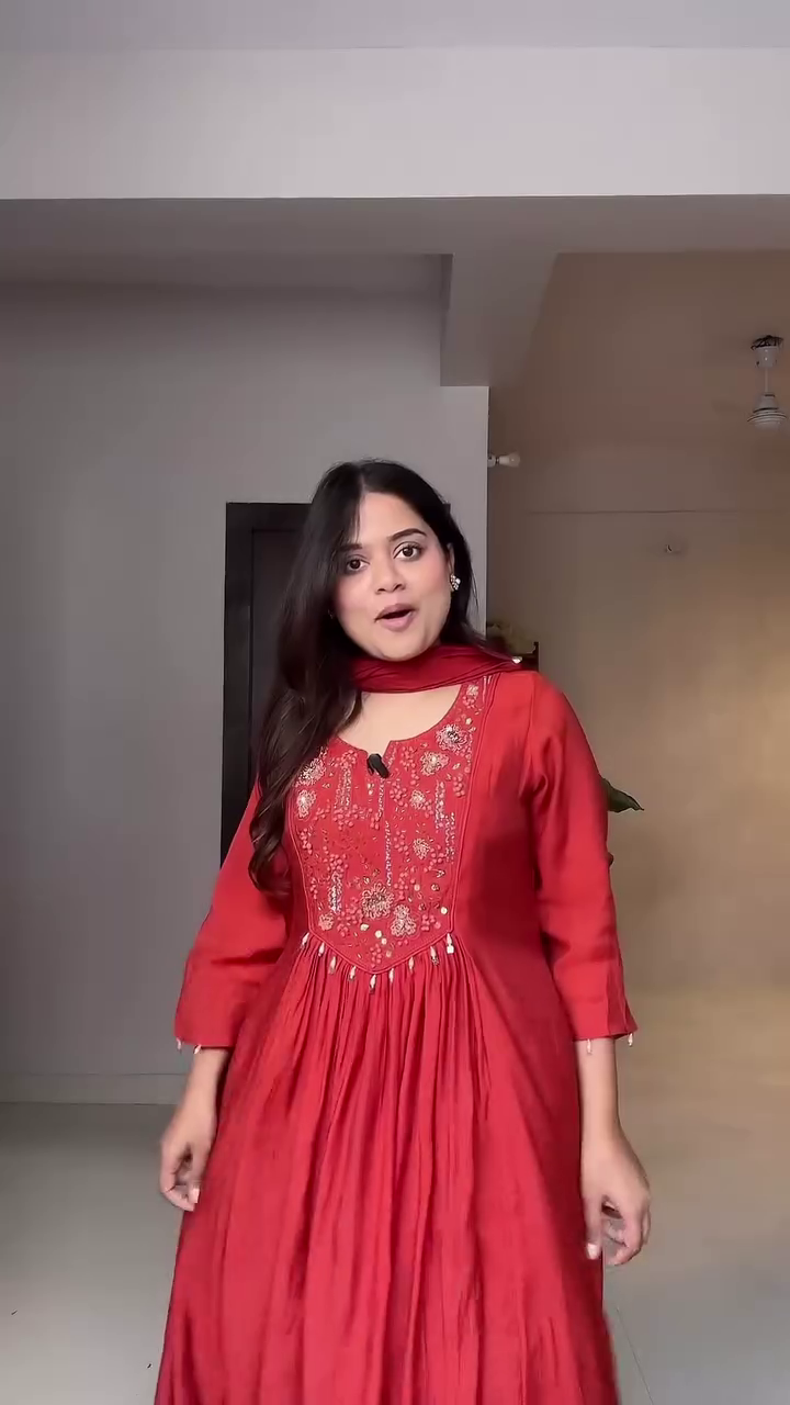 Scarlet Flared Anarkali Suit