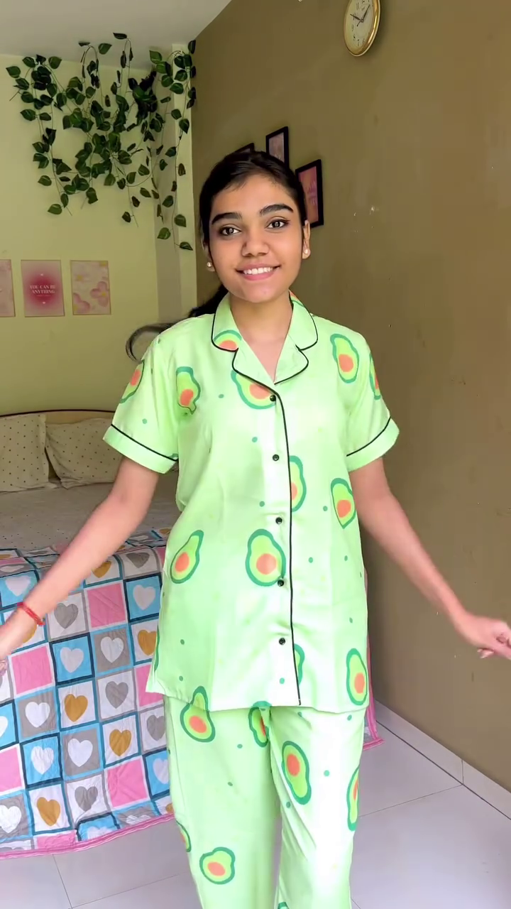 Cute Pink Printed Nightwear Set