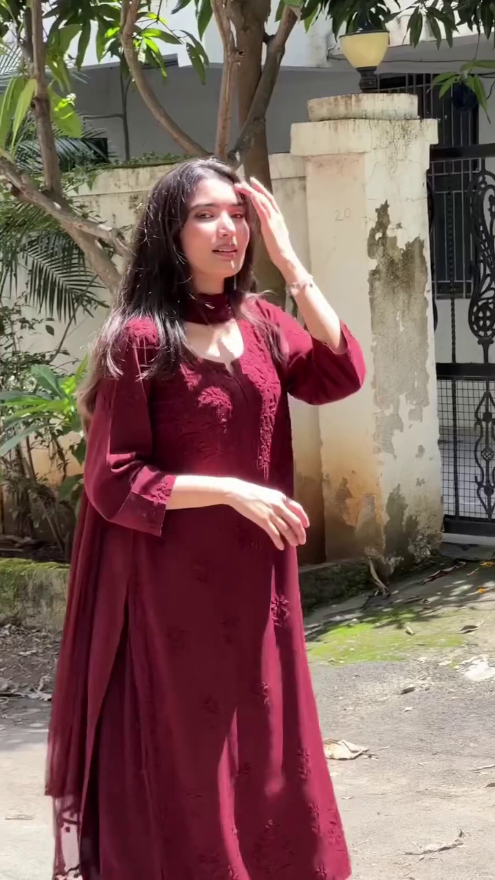 Maroon Ethnic Kurta Elegance