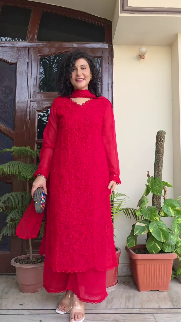 Classic Red Ethnic Suit Elegance