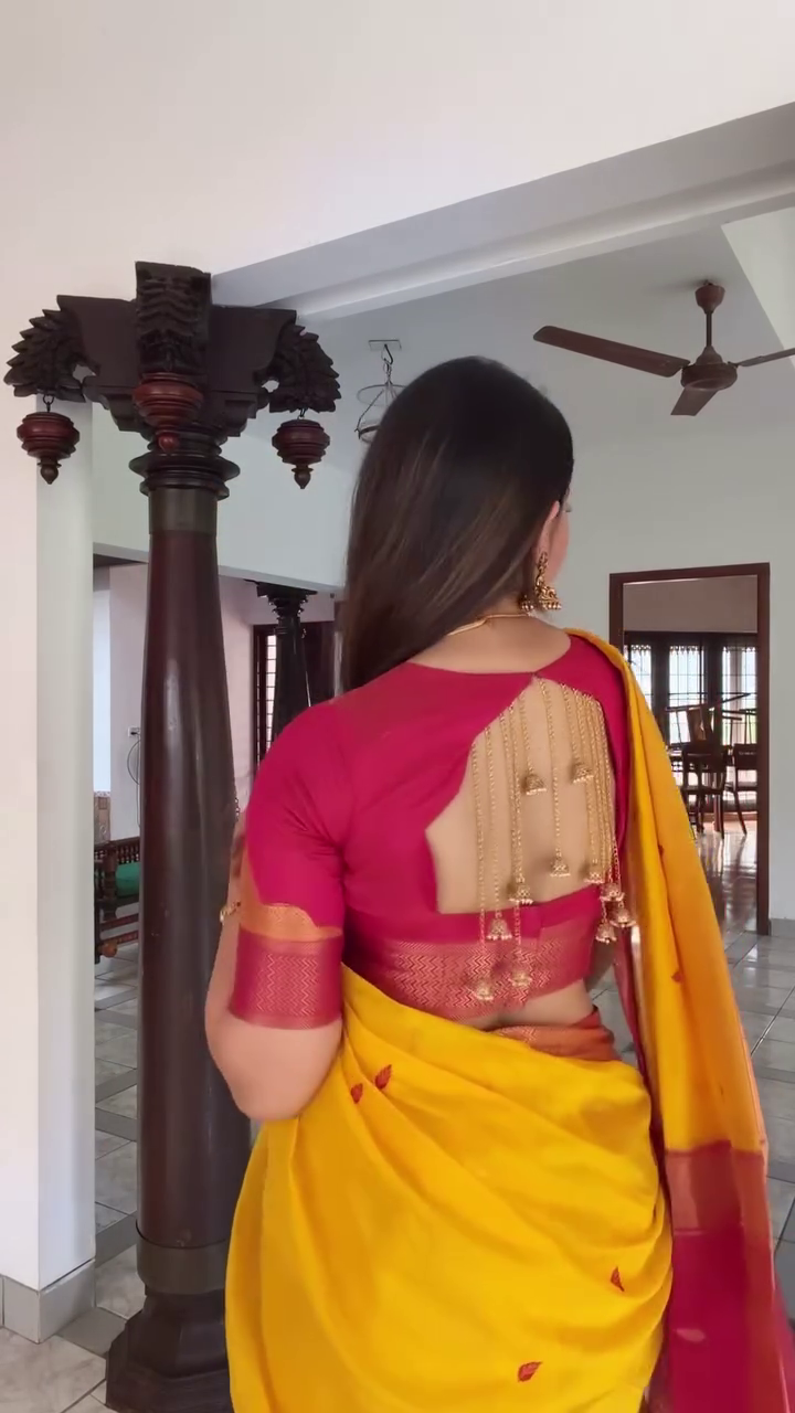 Traditional Yellow Silk Saree Glow