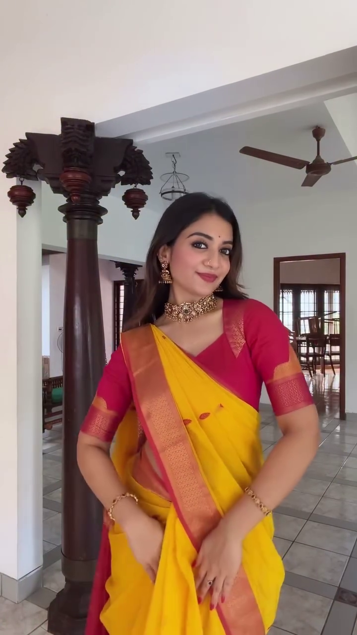 Traditional Yellow Silk Saree Glow