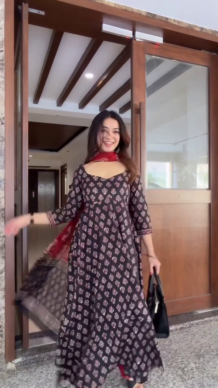 Black Ethnic Anarkali Charm