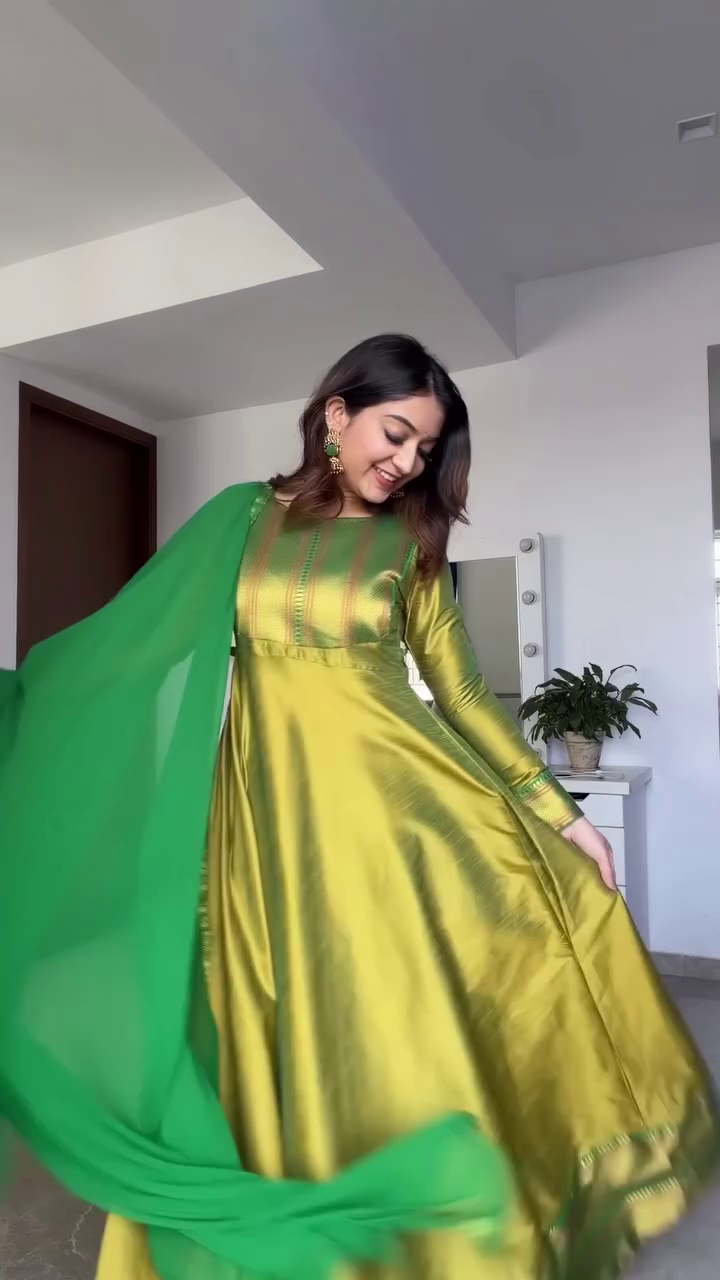 Radiant Lime Festive Anarkali Set