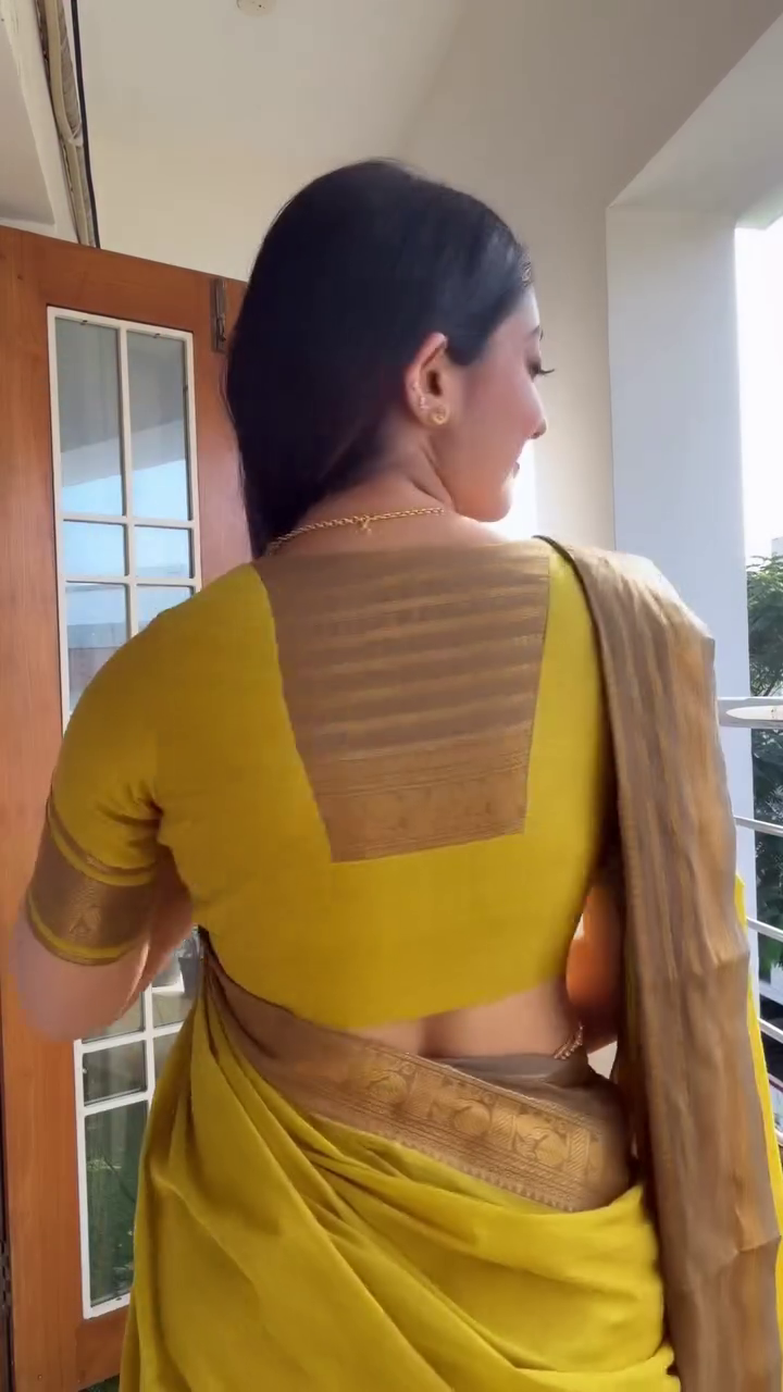 Traditional Mustard Silk Saree Style