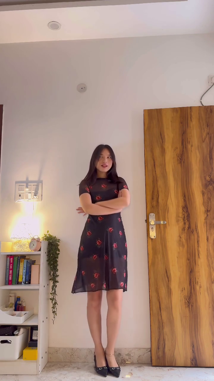 Chic Checkered Mini Dress Look