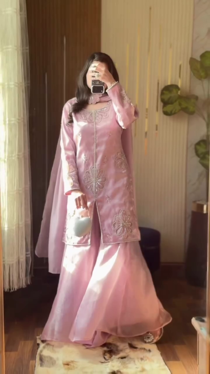 Blush Pink Festive Sharara Set