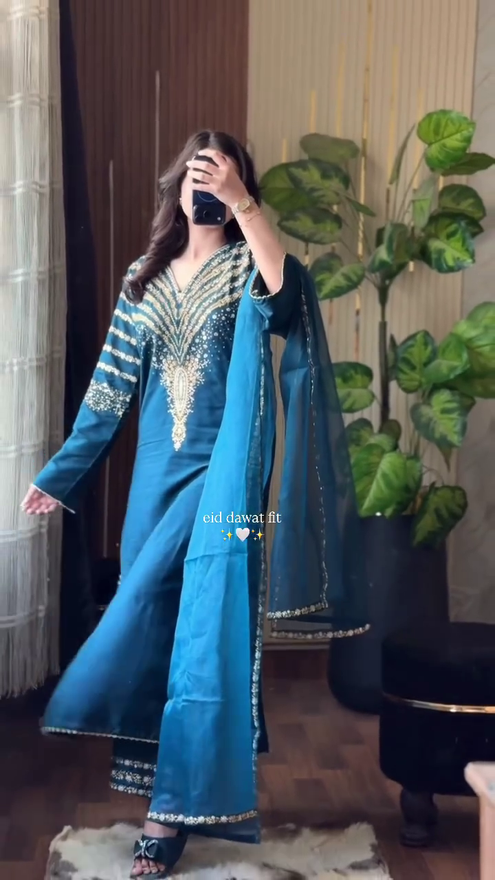 Royal Teal Festive Suit Look