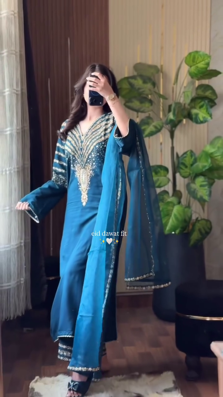 Royal Teal Festive Suit Look