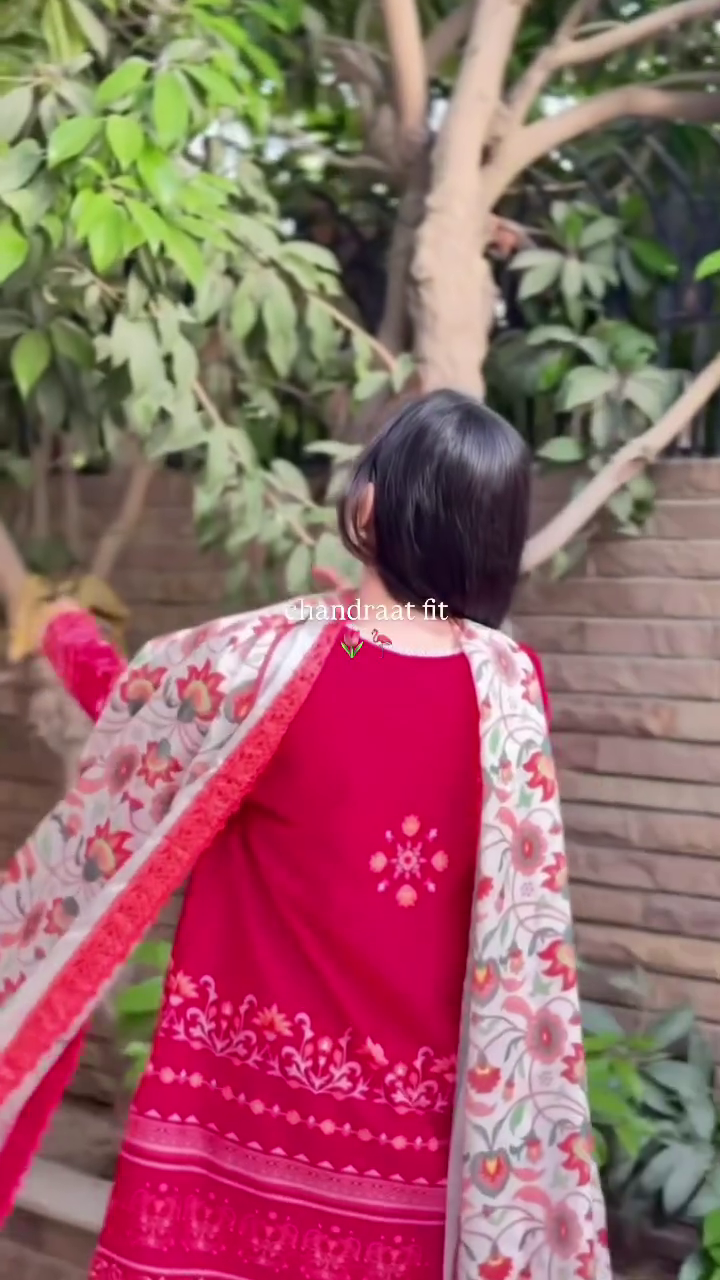 Festive Red Chand Raat Kurta Set