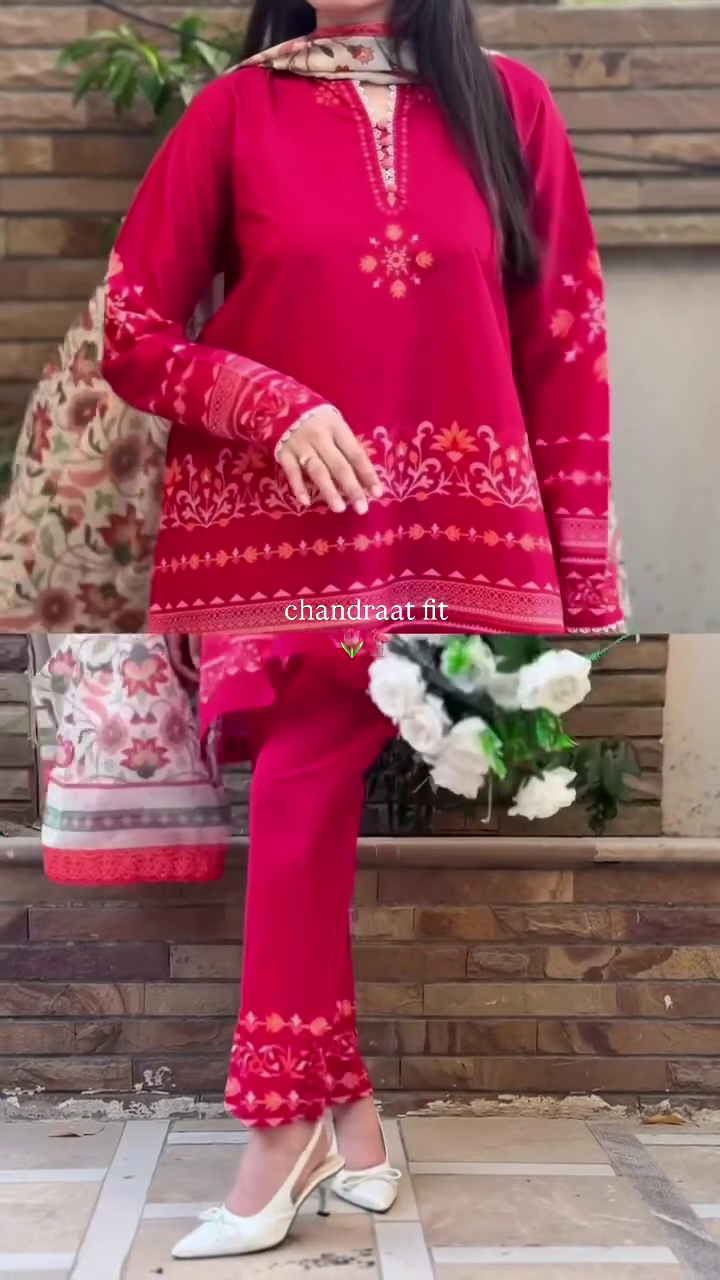 Festive Red Chand Raat Kurta Set