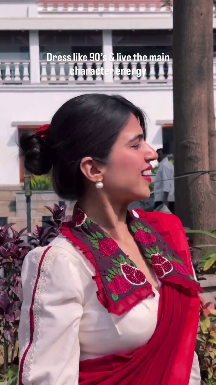 Red Saree Main Character Energy