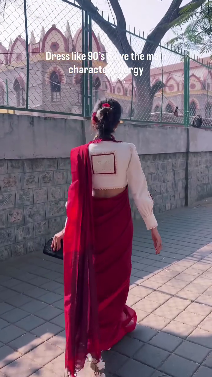 Red Saree Main Character Energy
