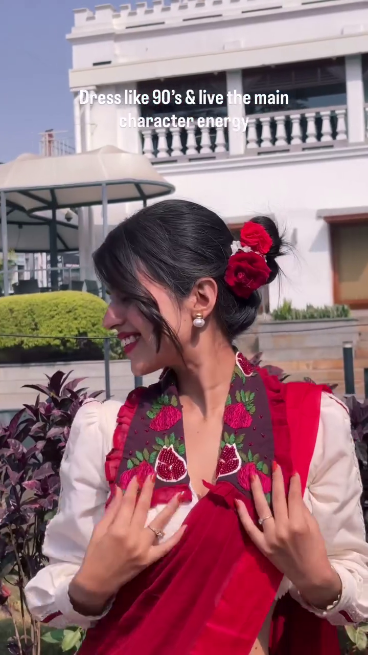 Red Saree Main Character Energy