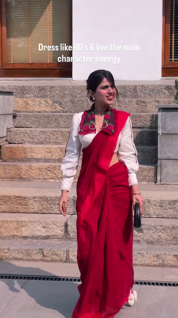Red Saree Main Character Energy