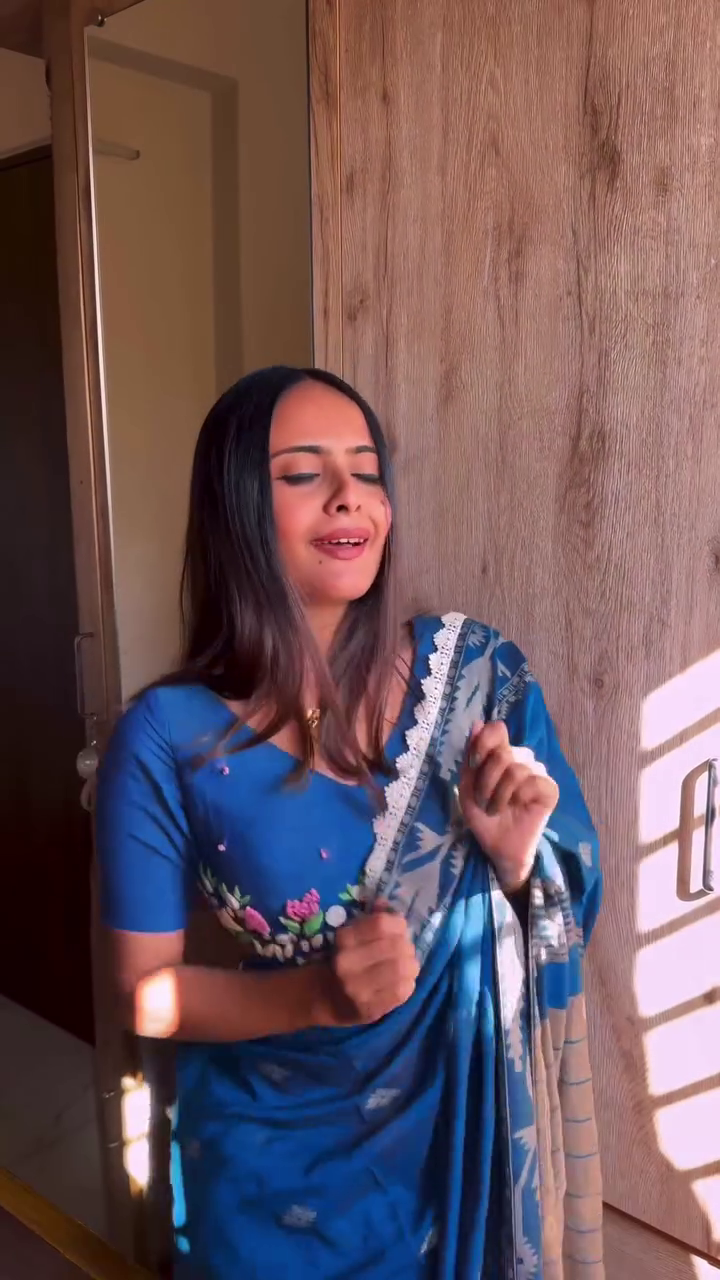 Indigo Printed Saree Statement