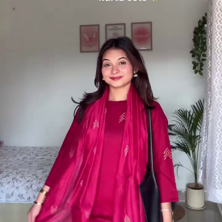 Red Ethnic Suit Everyday Style